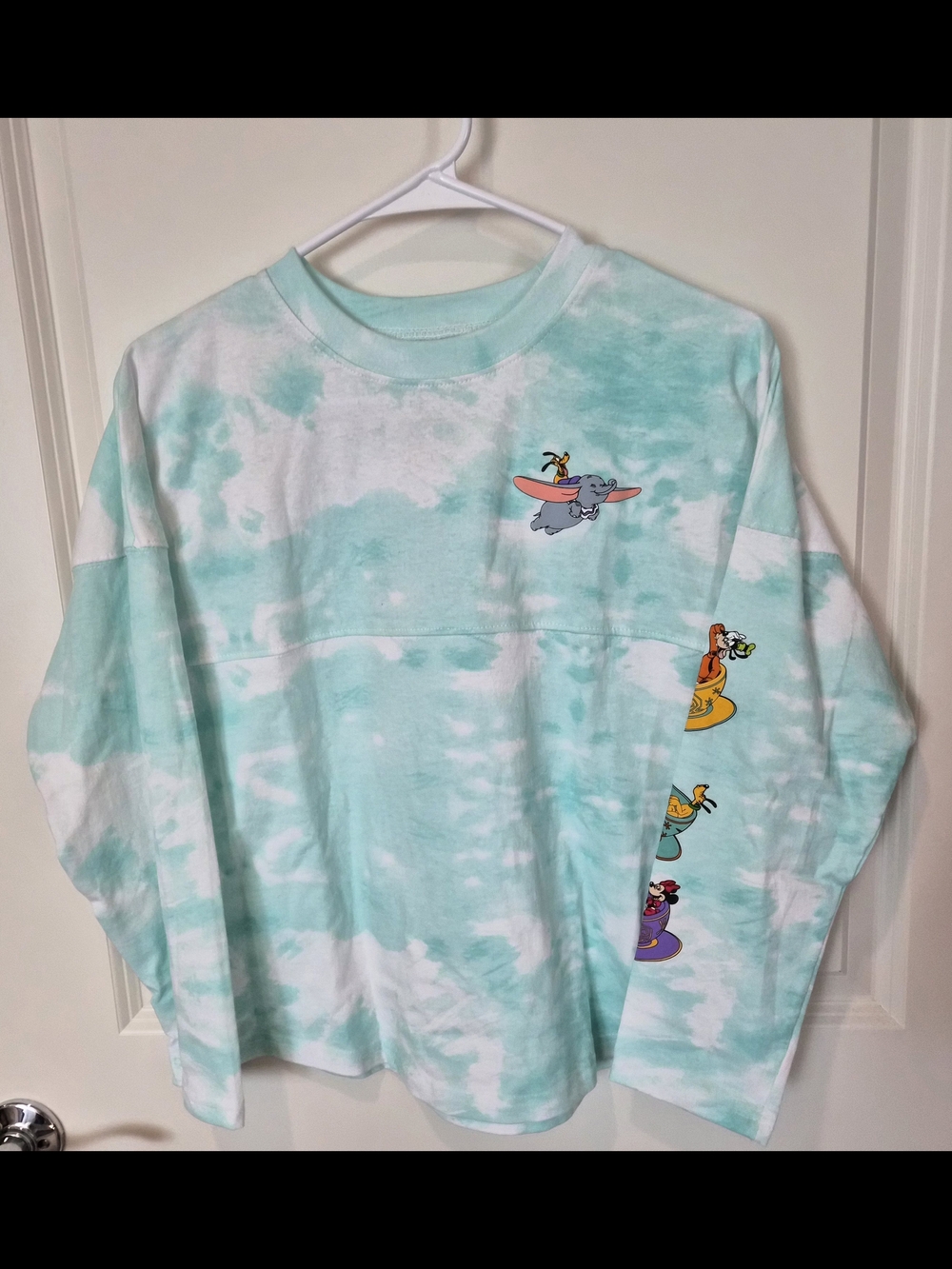NWT Disneyland Mint and White Tie-Dye Long Sleeve Spirit Jersey - Youth XL